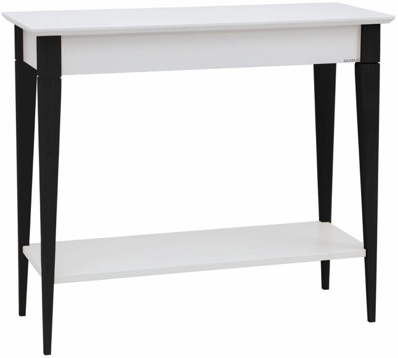 Konsola MIMO z Półką 85x35cm Czarne Nogi Biala
