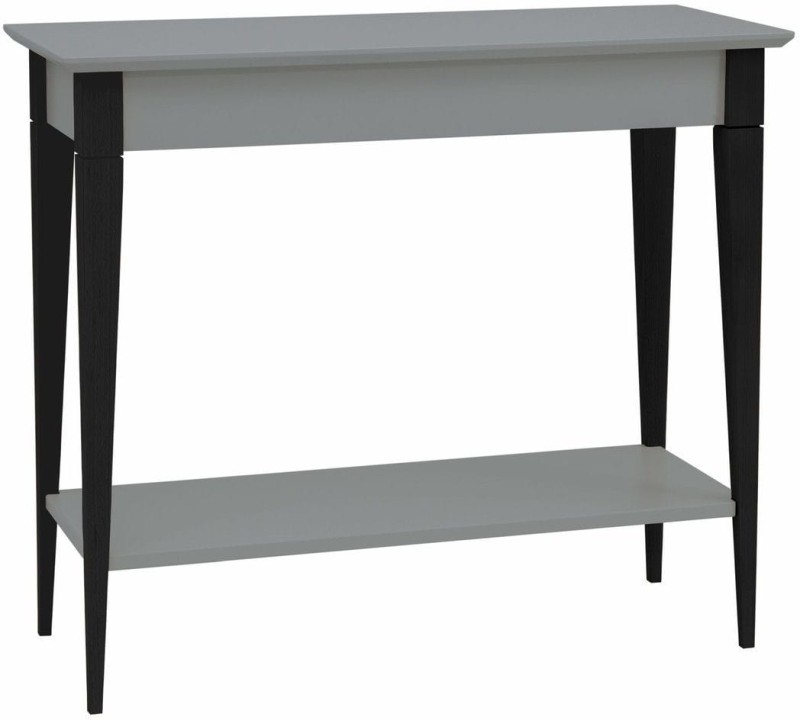 Konsola MIMO z Półką 85x35cm Czarne Nogi Ciemnoszara