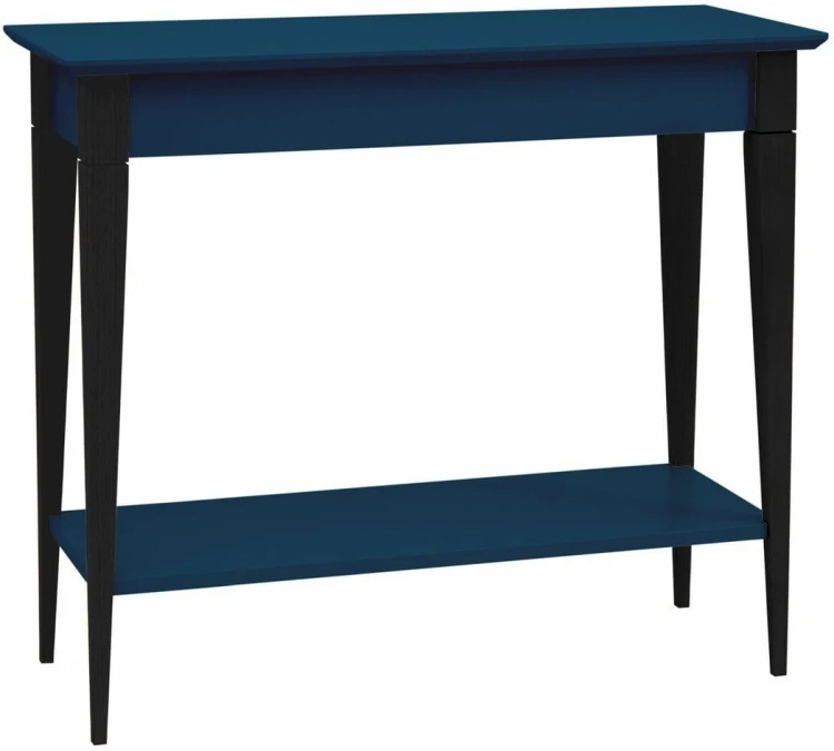 Konsola MIMO z Półką 85x35cm Czarne Nogi Petrol Blue