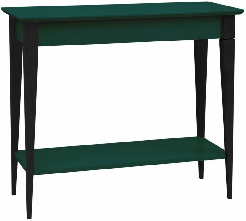 Konsola MIMO z Półką 85x35cm Czarne Nogi Zielony Butelkowy