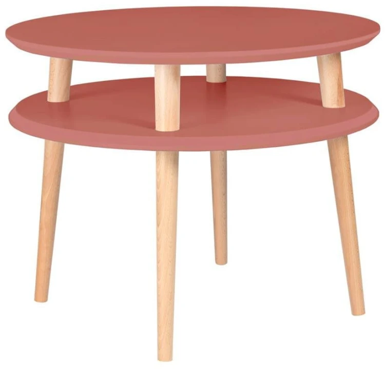 Stolik Kawowy UFO medium sr.57cm wys.45cm Ciemny Koralowy