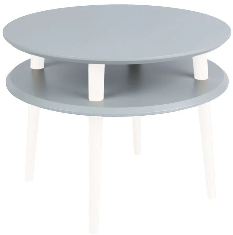 Stolik Kawowy UFO sr.57cm wys.45cm Ciemnoszary Białe Nogi