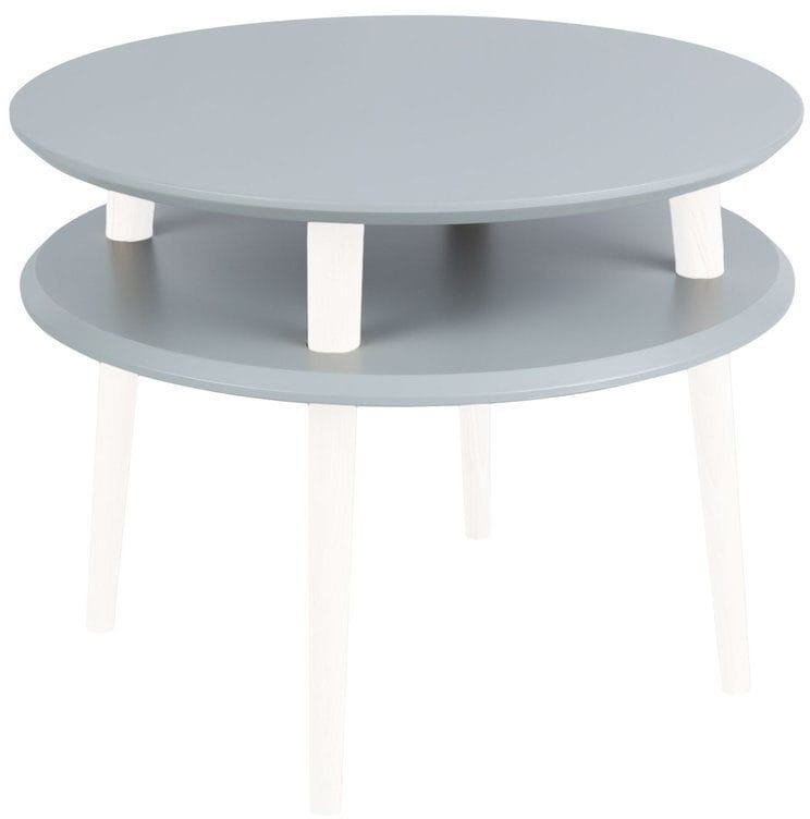 Stolik Kawowy UFO sr.57cm wys.45cm Ciemnoszary Białe Nogi