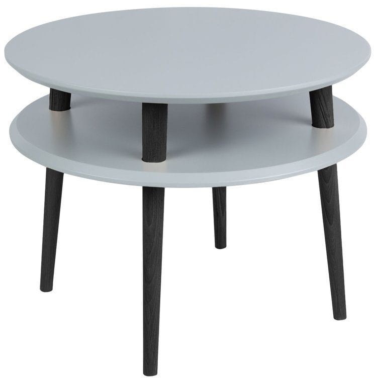 Stolik Kawowy UFO sr.57cm wys.45cm Ciemnoszary Czarne Nogi