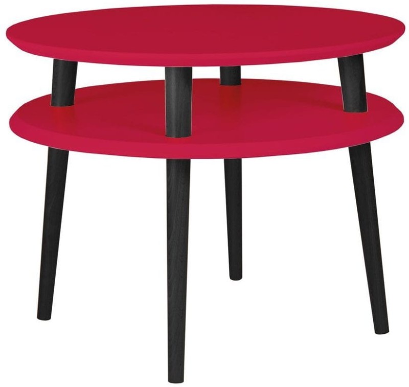 Stolik Kawowy UFO sr.57cm wys.45cm Czerwony Czarne Nogi