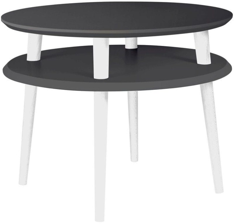 Stolik Kawowy UFO sr.57cm wys.45cm Grafitowy Białe Nogi