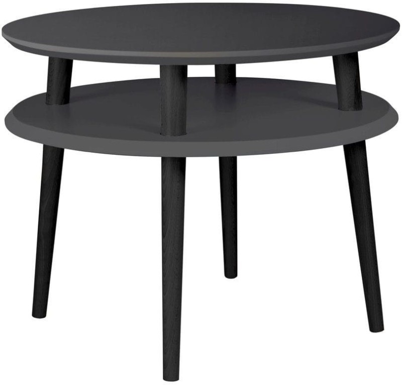 Stolik Kawowy UFO sr.57cm wys.45cm Grafitowy Czarne Nogi