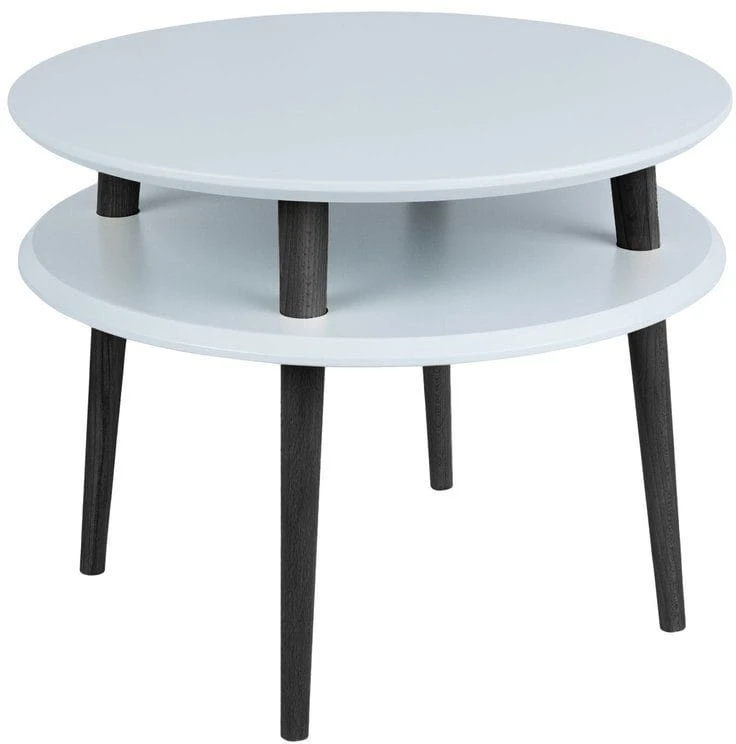 Stolik Kawowy UFO sr.57cm wys.45cm Jasnoszary Czarne Nogi