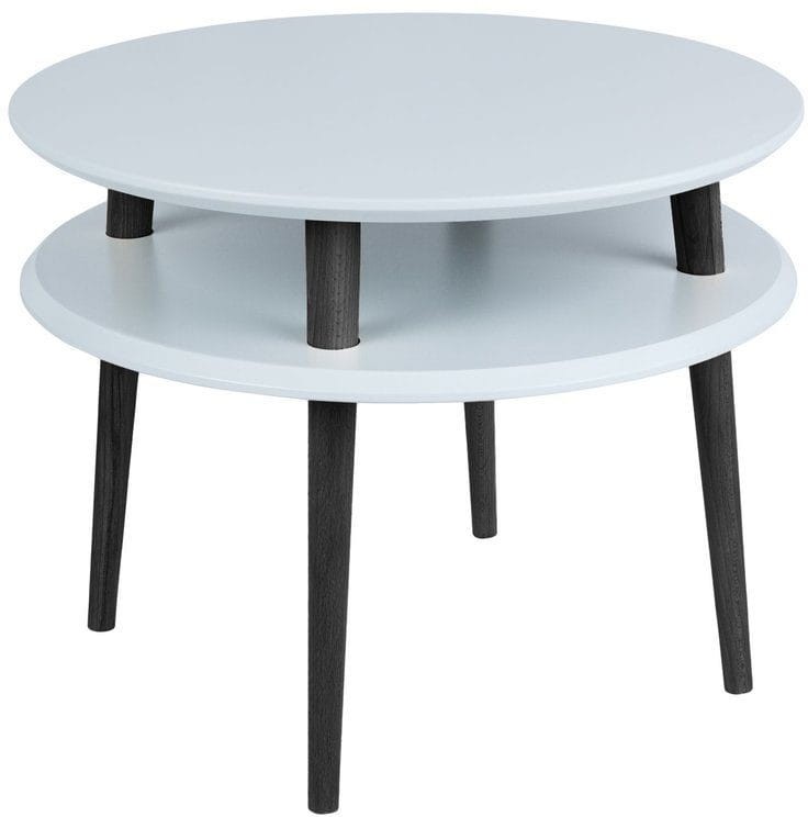 Stolik Kawowy UFO sr.57cm wys.45cm Jasnoszary Czarne Nogi