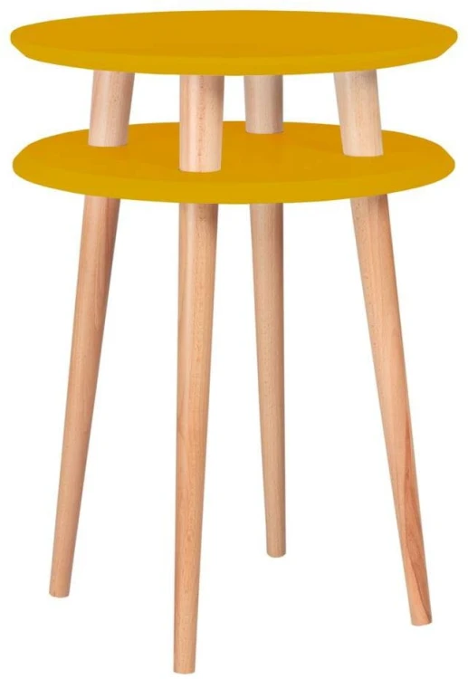 Stolik Kawowy UFO śr.45cm wys.61cm Ciemna Cytryna