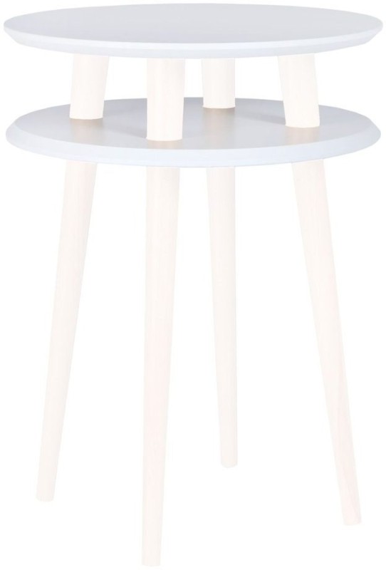 Stolik Kawowy UFO śr.45cm wys.61cm Biały Białe Nogi
