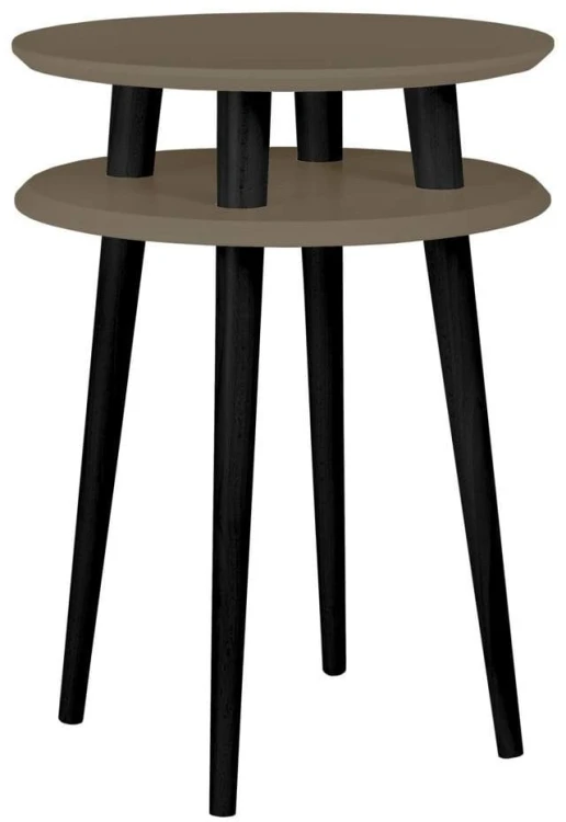 Stolik Kawowy UFO śr.45cm wys.61cm Bobrza Glina Czarne Nogi