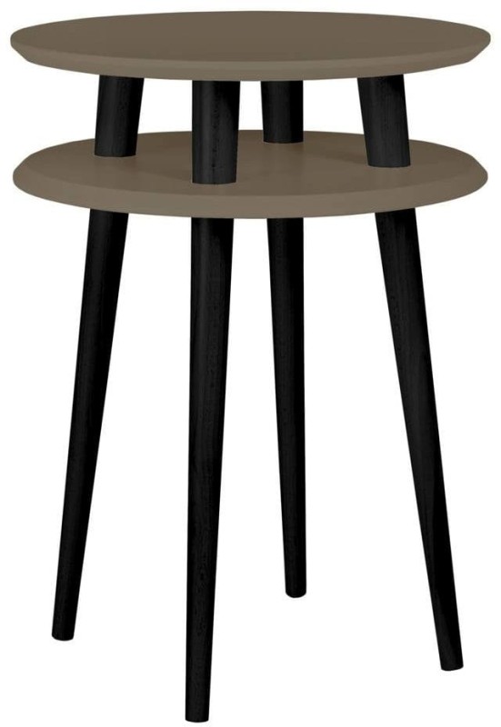 Stolik Kawowy UFO śr.45cm wys.61cm Bobrza Glina Czarne Nogi