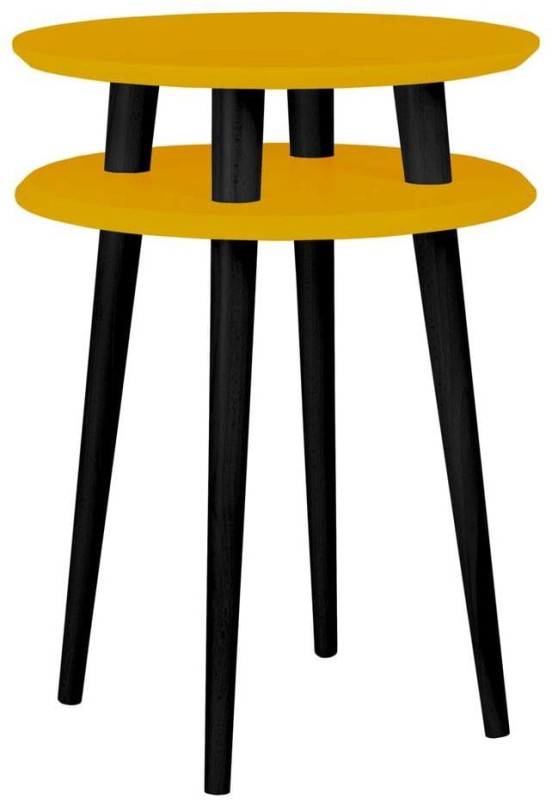 Stolik Kawowy UFO śr.45cm wys.61cm Ciemna cytryna Czarne Nogi