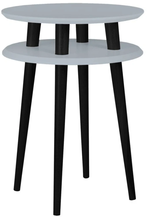 Stolik Kawowy UFO śr.45cm wys.61cm Ciemnoszary Czarne Nogi