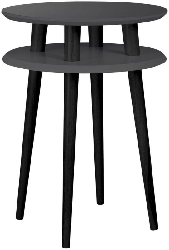 Stolik Kawowy UFO śr.45cm wys.61cm Grafitowy Czarne Nogi