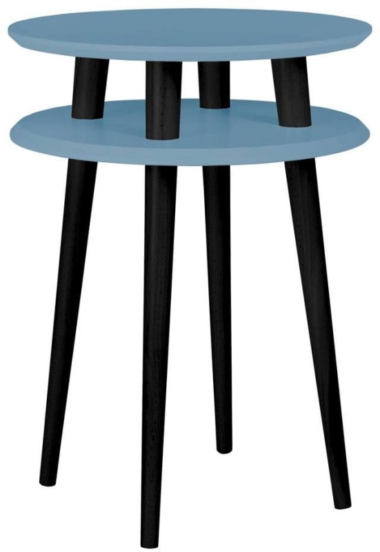 Stolik Kawowy UFO śr.45cm wys.61cm Delikatny niebieski Czarne Nogi