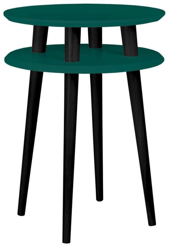 Stolik Kawowy UFO śr.45cm wys.61cm Zielony butelkowy Czarne Nogi