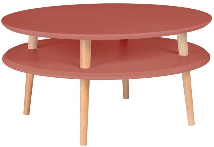Stolik Kawowy UFO śr.70cm wys.35cm Ciemny Koralowy