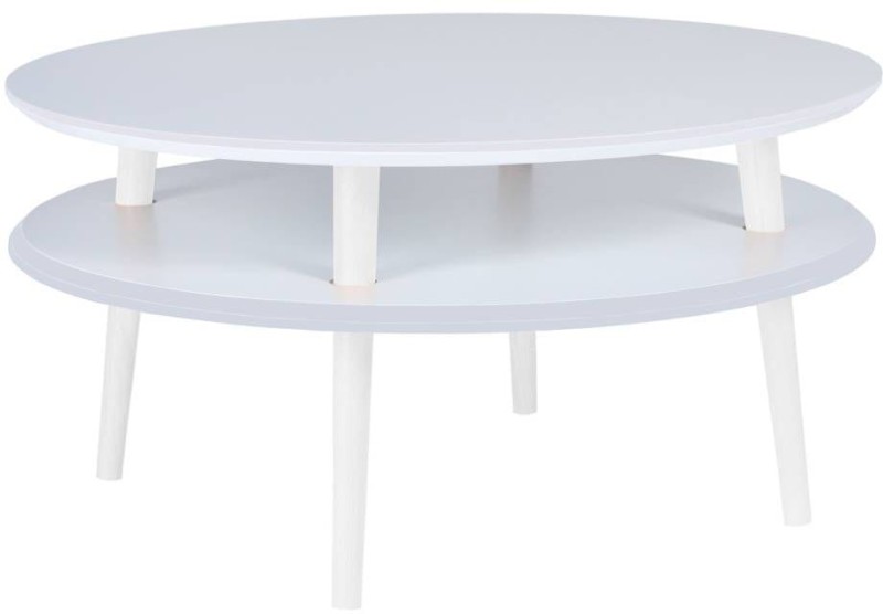 Stolik Kawowy UFO śr.70cm wys.35cm Biały Białe Nogi