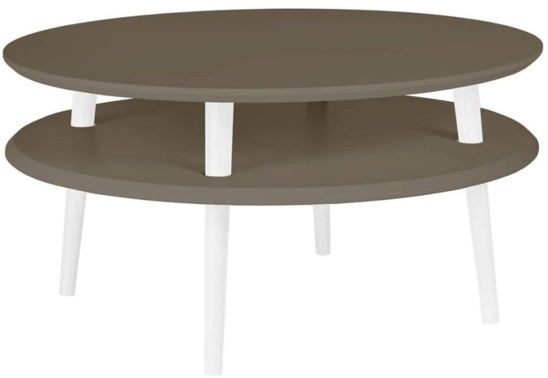 Stolik Kawowy UFO śr.70cm wys.35cm Bobrza glina Białe Nogi