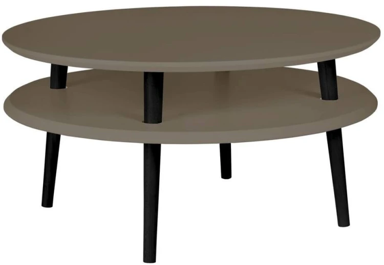 Stolik Kawowy UFO śr.70cm wys.35cm Bobrza glina Czarne Nogi