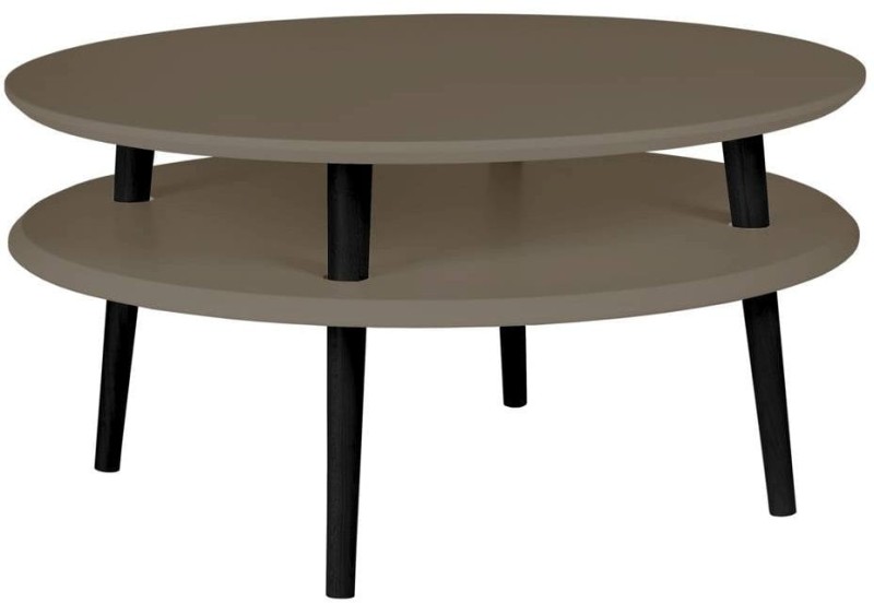Stolik Kawowy UFO śr.70cm wys.35cm Bobrza glina Czarne Nogi