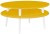 Stolik Kawowy UFO śr.70cm wys.35cm Ciemna cytryna Białe Nogi