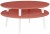 Stolik Kawowy UFO śr.70cm wys.35cm Ciemny koralowy Białe Nogi