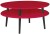 Stolik Kawowy UFO śr.70cm wys.35cm Czerwony Czarne Nogi