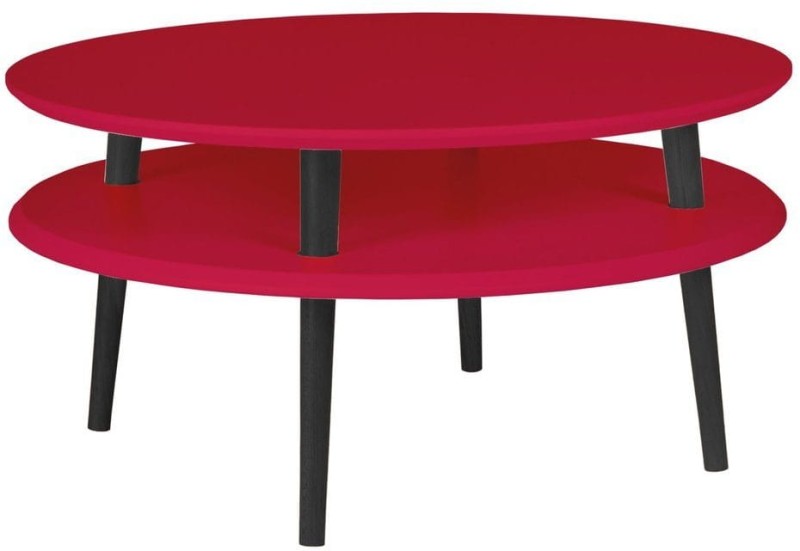 Stolik Kawowy UFO śr.70cm wys.35cm Czerwony Czarne Nogi