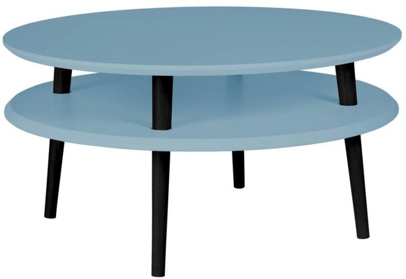 Stolik Kawowy UFO śr.70cm wys.35cm Delikatny niebieski Czarne Nogi