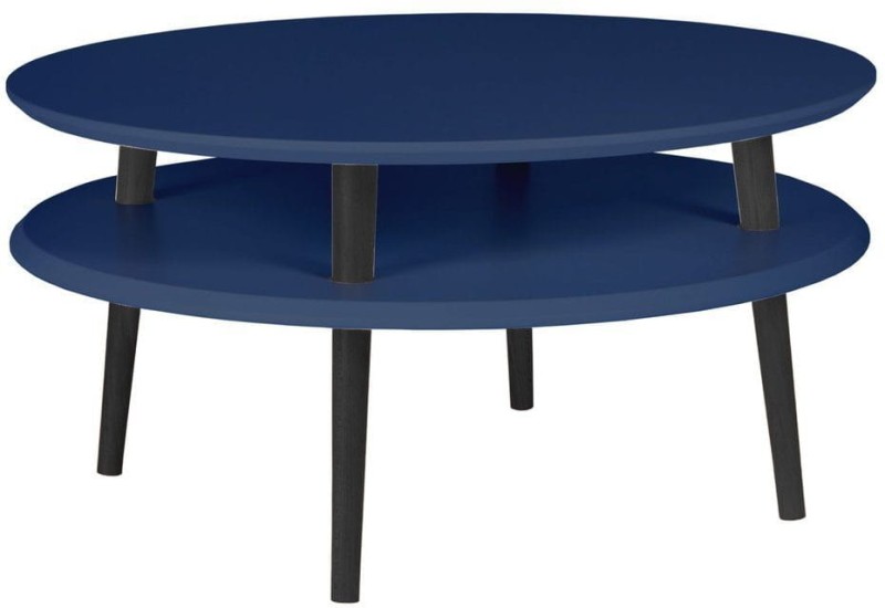 Stolik Kawowy UFO śr.70cm wys.35cm Granatowy Czarne Nogi