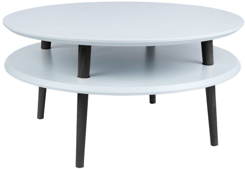 Stolik Kawowy UFO śr.70cm wys.35cm Jasnoszary Czarne Nogi