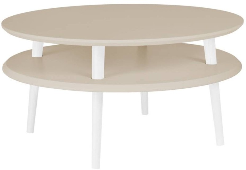 Stolik Kawowy UFO śr.70cm wys.35cm Kawa z mlekiem Białe Nogi