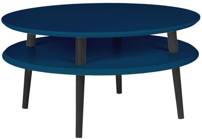 Stolik Kawowy UFO śr.70cm wys.35cm Petrol Blue Czarne Nogi