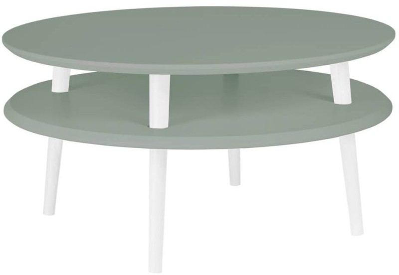 Stolik Kawowy UFO śr.70cm wys.35cm Szałwiowy Białe Nogi