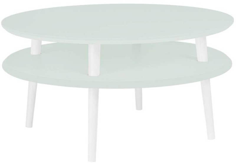 Stolik Kawowy UFO śr.70cm wys.35cm Ulotny miętowy Białe Nogi