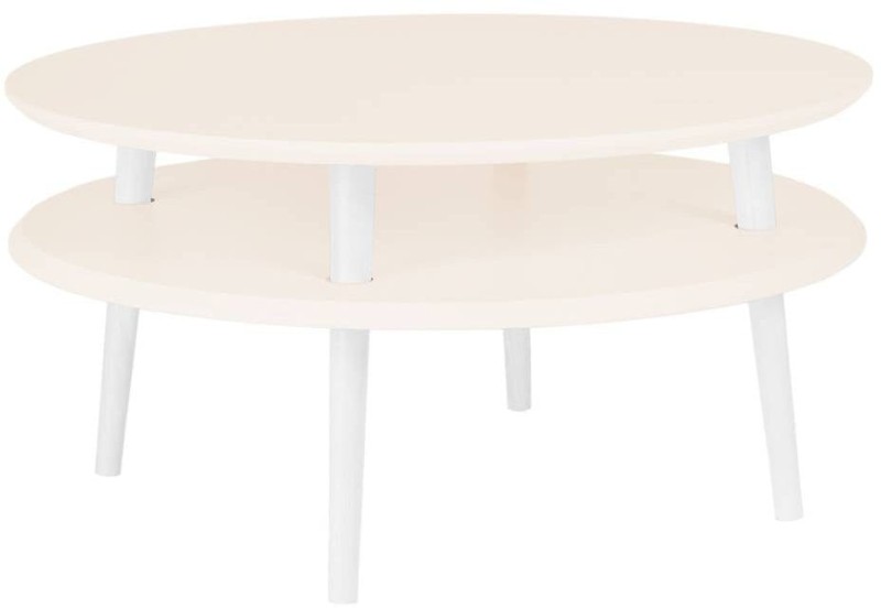 Stolik Kawowy UFO śr.70cm wys.35cm Wapień Białe Nogi