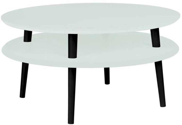 Stolik Kawowy UFO śr.70cm wys.35cm Ulotny miętowy Czarne Nogi