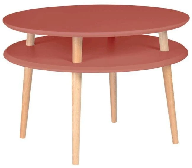 Stolik Kawowy UFO śr.70cm wys.45cm Ciemny Koralowy