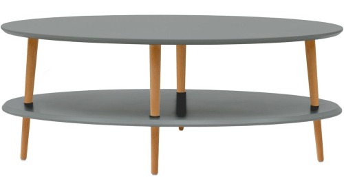 Stolik kawowy owalny OVO Low 110x70cm Ciemnoszary
