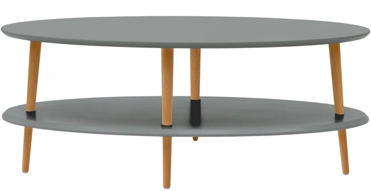 Stolik kawowy owalny OVO Low 110x70cm Ciemnoszary