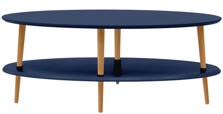 Stolik kawowy owalny OVO Low 110x70cm Granatowy