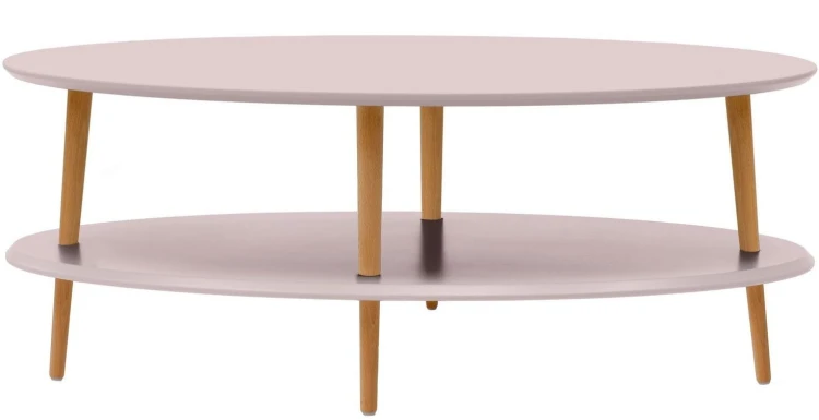 Stolik kawowy owalny OVO Low 110x70cm Rozowy