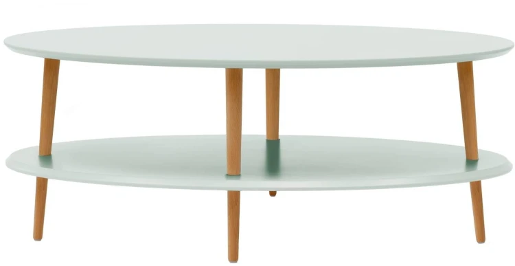 Stolik kawowy owalny OVO Low 110x70cm Ulotny Mietowy