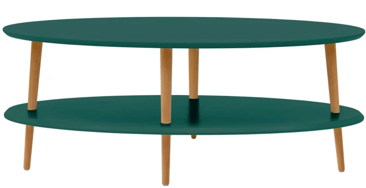 Stolik kawowy owalny OVO Low 110x70cm Zielony Butelkowy