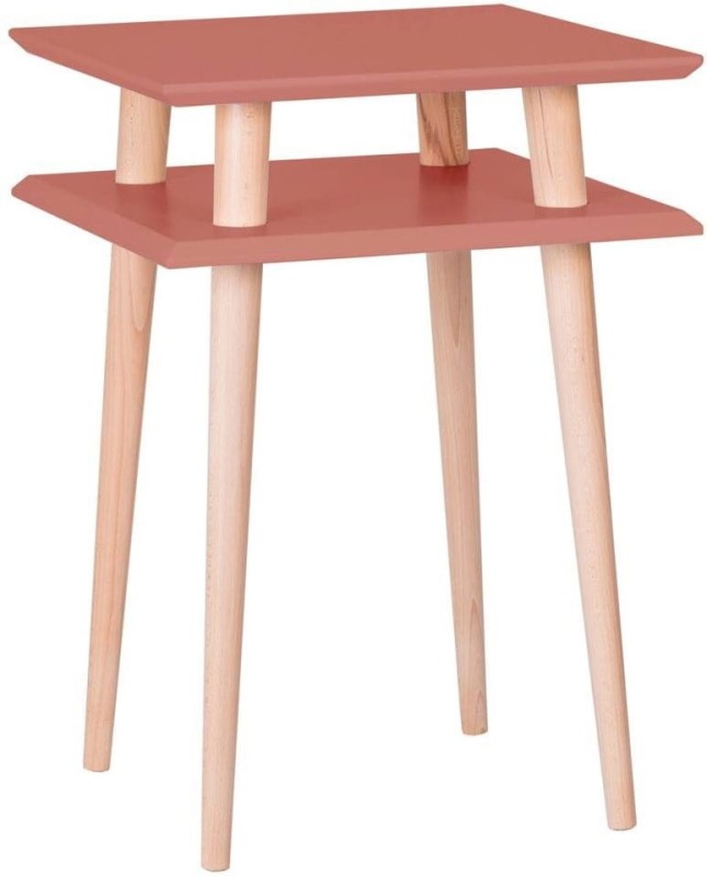 Stolik Kawowy SQUARE 43x43x61cm Ciemny Koralowy