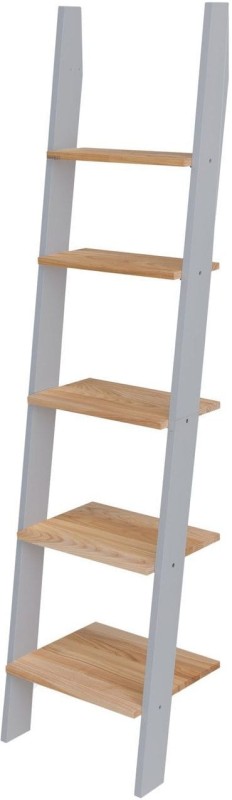 Regal Drabinka ASHME 45x35x180cm Jesionowe Półki Ciemnoszara