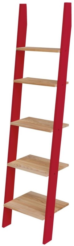 Regal Drabinka ASHME 45x35x180cm Jesionowe Półki Czerwona